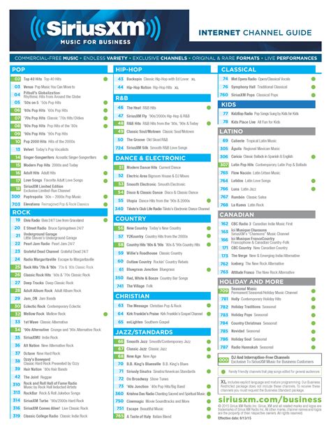 sirius xm chanel list|siriusxm channel list printable.